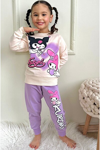 LİLLYPİCCA طقم مكون من قطعتين من نسيج القطن الممشط بنمط شخصية للفتيات