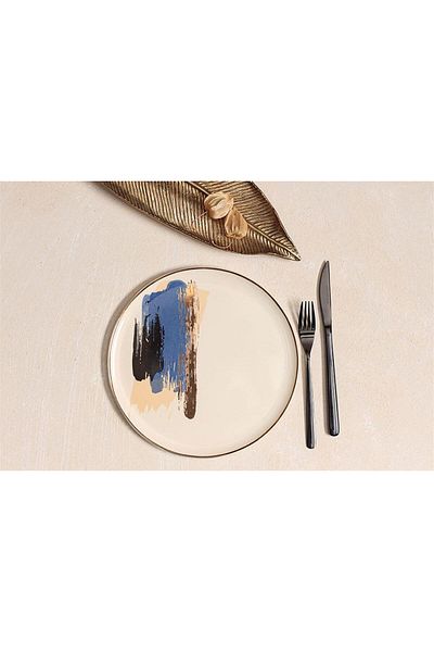 Porland Dash Pattern2 Flat Plate 21cm