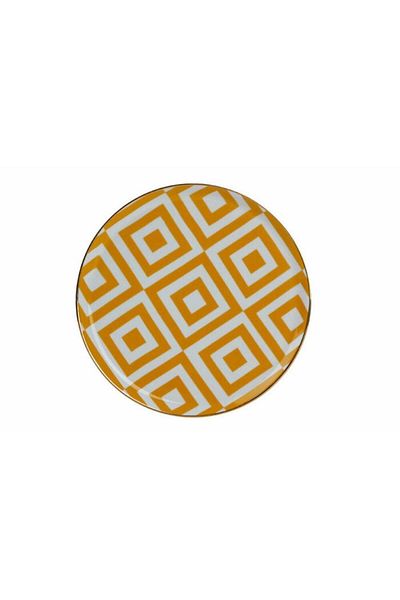 Porland Morocco Yellow 20cm Flat Plate Patterned 4-Para