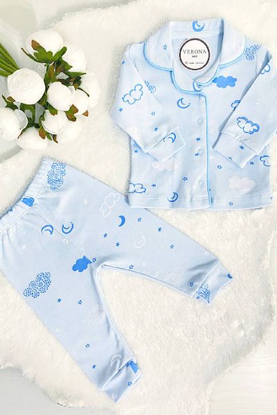 VERONA TARZ Luxury Pajamas Set for Baby Boy - 2-Piece Set of 2 Cotton Sleepwear