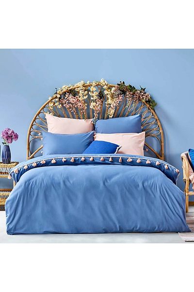 Bella Maison Set cuvertură de pilota 100% bumbac Tanora King Size Albastru (230X220 CM)