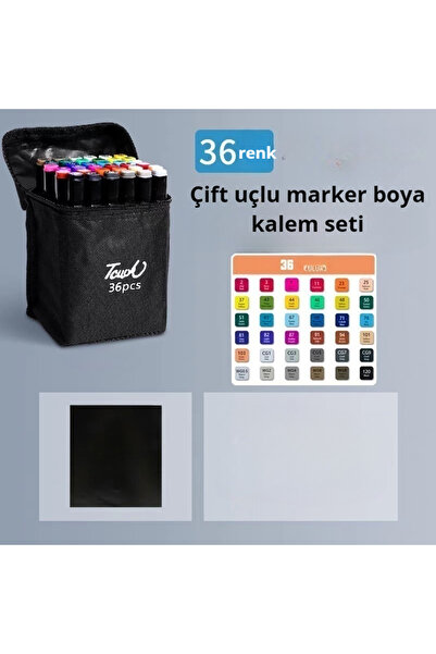 MAVIGOK 36 Adet Çift Taraflı Marker Kalem Seti Çanta