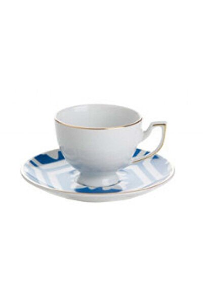 Porland Morocco Çay Fincanı Ve Tabak Desen2 Mavi 170cc