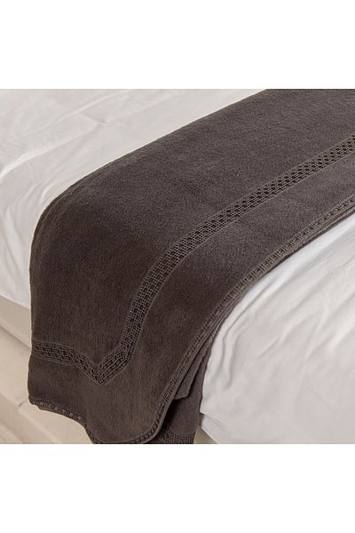 Gül Güler Veronica Anthracite - بطانية دانتيل، مزدوجة