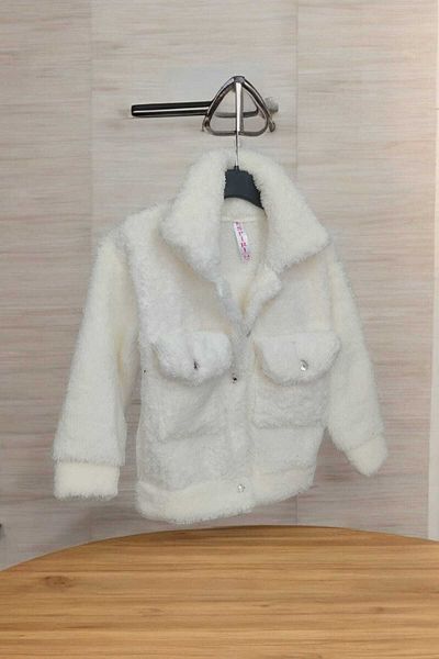 Urz Kids Girls' Lol Patterned Plush Coat Girls' Lol Themed Plush Cardigan Plush Coat
