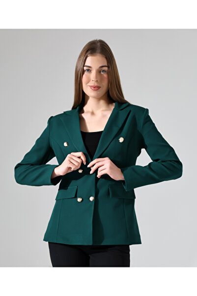Female Clothing Düğmeli Astarlı Süs Cepli Blazer Ceket