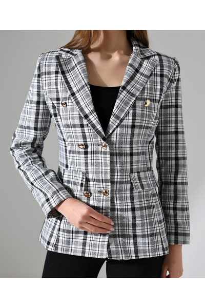 Female Clothing Düğmeli Astarlı Süs Cepli Blazer Ceket