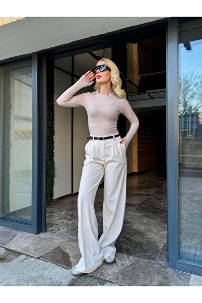 YK FASHION Kemerli Kumaş Pantalon