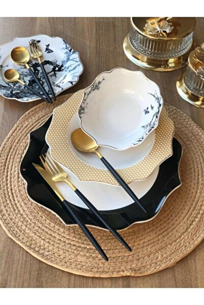 Sembol Osaka Bone China Yemek Takımı 24 Parça 6 Kişilik