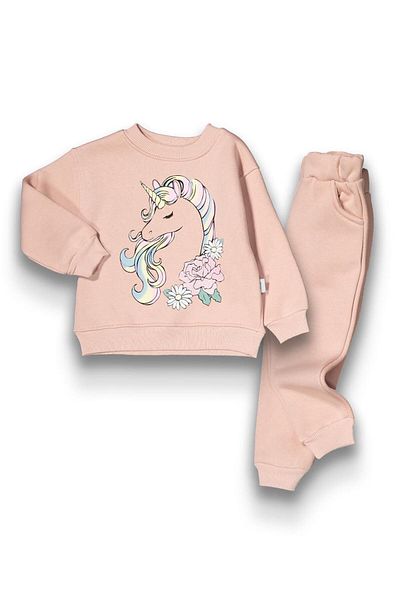 baby flamindo Baby Flamindo Unicorn Printed 3 Thread Girl's Suit