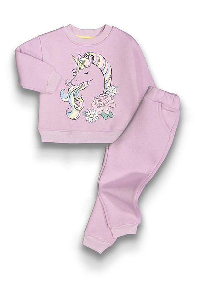 baby flamindo Baby Flamindo Unicorn Printed 3 Thread Girl's Suit