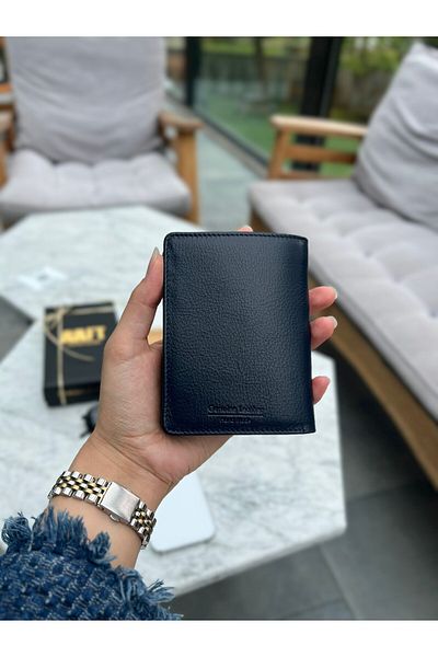 Deriza Alex 2808 Γνήσιο Δερμάτινο Ανδρικό Πορτοφόλι Navy Blue