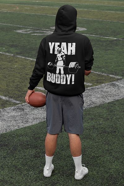 SVART WEAR Gym Yeah Buddy- Printed Oversize Premium Black Hoodie