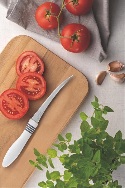 Pinkev Tramontina 2 Adet Lazer Tırtıklı Mutfak Bıçağı - Beyaz Renk Sap