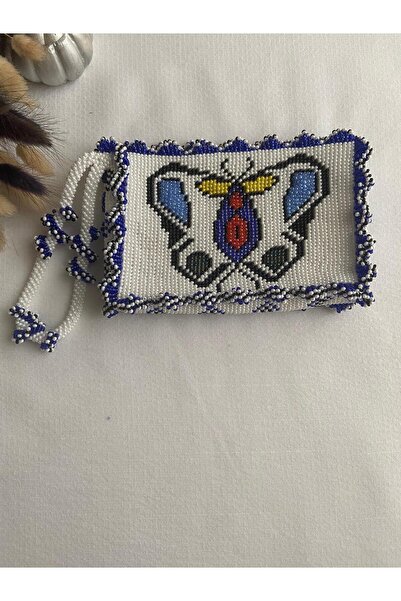 Handmade KUM BONCUK EL İŞİ RENKLİ KELEBEK CÜZDAN