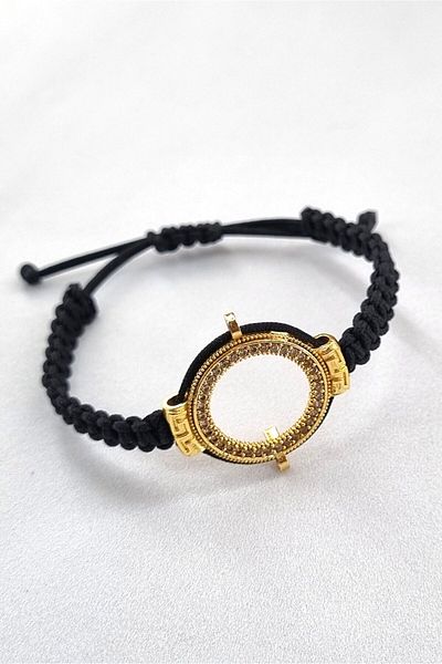 Osha Aksesuar Bracelet for Inserting Hollow Rope Knitted Gold