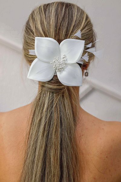 Turkuaz Accesoriu pentru păr de mireasă/Nunta Nunta Flori albe Otriş Cataramă de mireasă