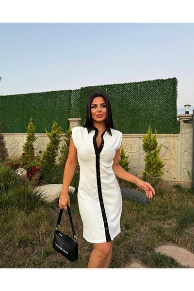 Mzr Collection ROCHIE DE CĂMĂȘĂ CU BUTON FATA PENTRU FEMEI