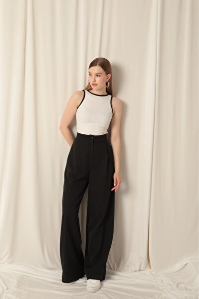 FAMİLY Atlas Fabric Palazzo Women Pantalon