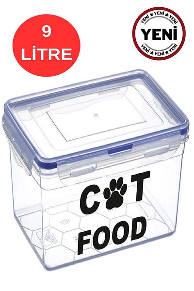 DEEMBRO 3.5-4 kg Cat Take Food Cat Food Written Cat Food Storage Container 9 Lt Vacuum Sealed