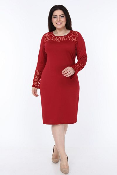 modayız Rochie burgundă cu mânecă spaniolă 2e-1070