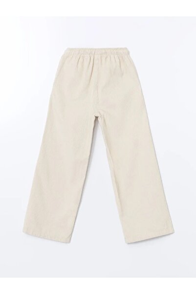 LC Waikiki Lcw Kids Ecru Elastic Waist Velvet Girls' Pants