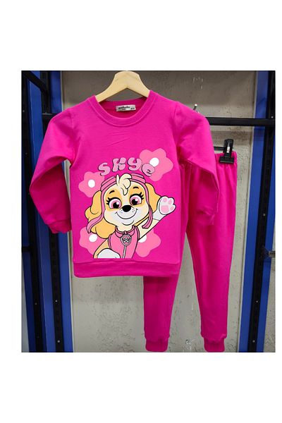 endudu Paw Patrol Skye Printed Striped Girls' 2-Piece Set - Kindergarten and Nursery Set