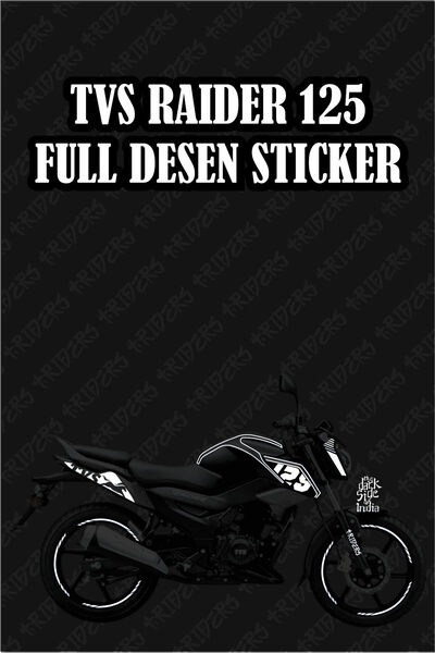 TRİDERS TVS Raider 125 Sticker Set  Full Sticker REFLEKTÖRLÜ GÜMÜŞBEYAZ