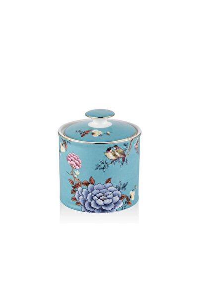 LAMEDORE Floral Mavi Küçük Boy Kavanoz 11,5x13cm