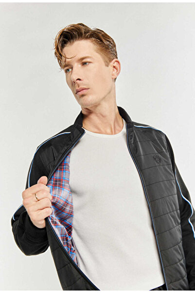 Campione Men's Vertical Collar Quilted Sweatjacket 257229201