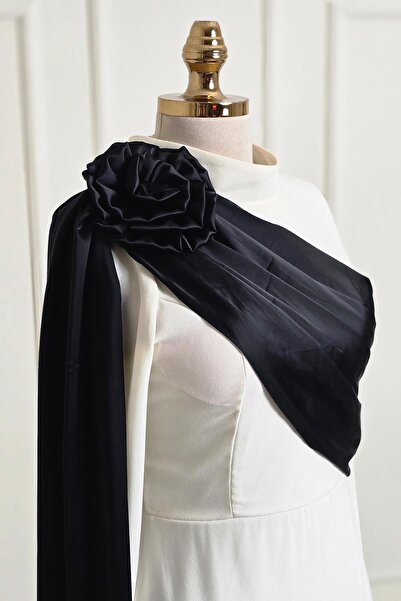 Yonca Moda Evi Ekru Sağa Omuz Güllü Abiye 4651