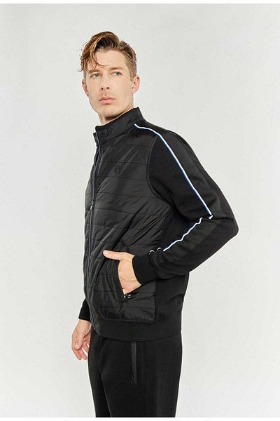 Campione Men's Vertical Collar Quilted Sweatjacket 257229201