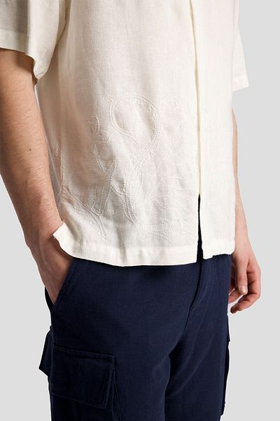 GIESTO Embroidered Linen Shirt