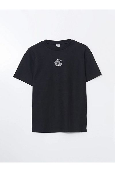 LC Waikiki Lcw Παιδικό Μαύρο Ποδηλατικό Ανδρικό T-Shirt