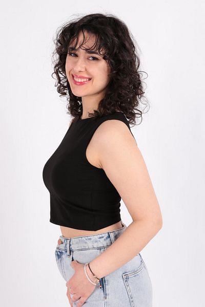 BUSEM س 0015597   قميص نسائي قصير بدون أكمام