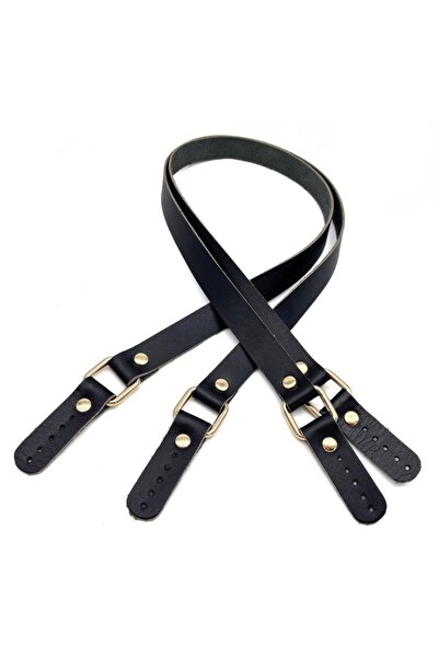 angel çanta aksesuar Angel Black Leather Bag - Μοντέλο τετράγωνο, ελαφρύ χρυσ...