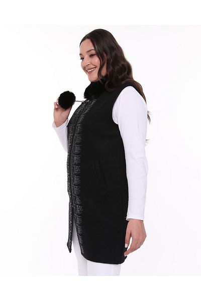 KARAMEŞE Showcase Women's Wedding Rhinestone Vest 925-3