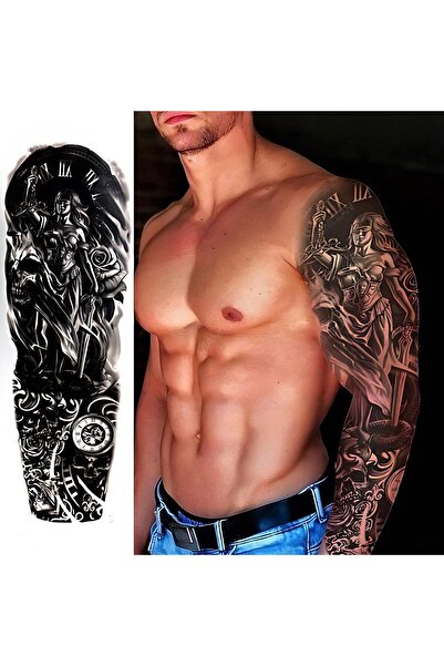 Mecit Tuhafiye TAMBOY KOL KAPLAMA SAAT KURU KAFA SAVAŞCI KIZ GEÇİCİ DÖVME