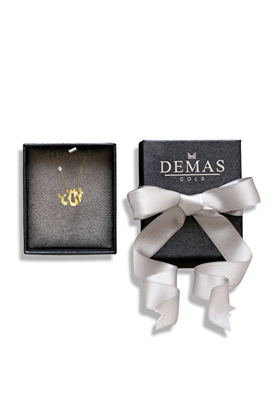 Demas Gold Pırlanta 14 Ayar Altın Dorikali Kalemli Allah Yazılı Kolye