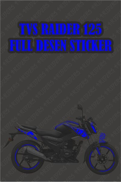 TRİDERS TVS Raider 125 Sticker Set  Full Sticker REFLEKTÖRLÜ MAVİ