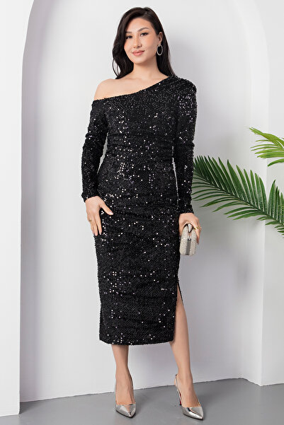 PULLIMM Φόρεμα με παγιέτες με βελούδο GRS3650