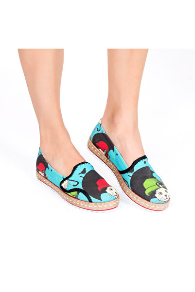 Streetfly Дамски маратонки от лен с цветен дизайн на заек