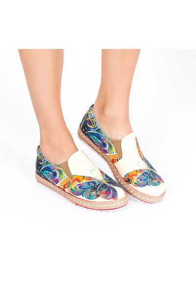 Streetfly Tenis de damă din in - imprimat, cu design fluture colorat