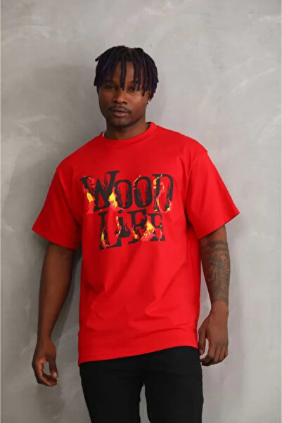 Femella Women Fashion Tricou unisex roșu cu imprimeu supradimensionat