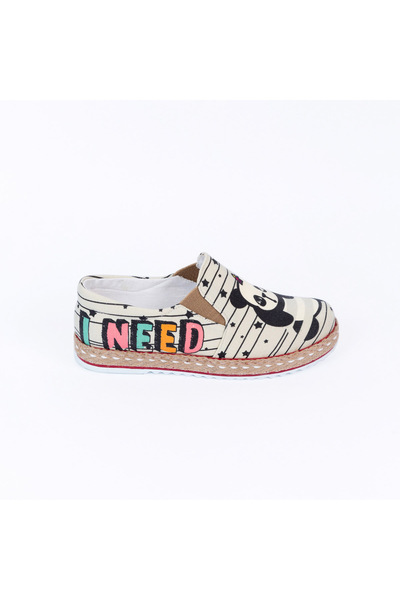 Streetfly Γυναικείο λινό αθλητικό παπούτσι με στάμπα σε πολύχρωμο σχέδιο Panda