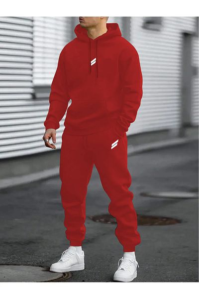 Elfa Tekstil Unisex Hooded Printed Oversize Tracksuit Set