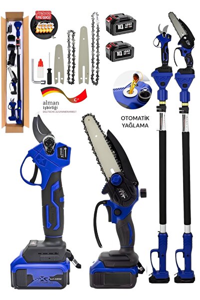 DYNAMİC MAX 4500mn Şarjlı Teleskopik Dal Budama Makası & Zinçirli Ağaç Bağ Bu...