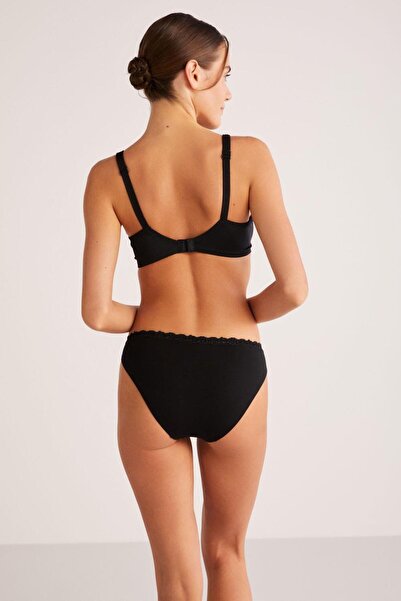 Kom Rosenna Чорний бюстгальтер з кісточками та шнурівкою