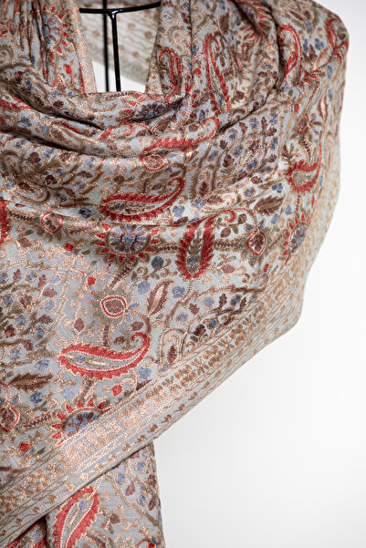 CASHMERE AND SİLK MAWLANA 85%Casmide 15% Silk Embroidered Shal