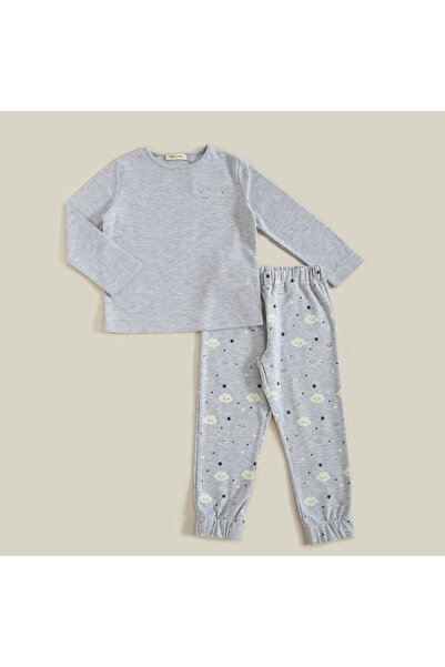 Chakra Pijama Set Gri Melanj